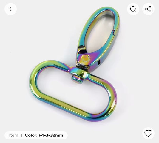 Rainbow metal oval swivel hook 32mm