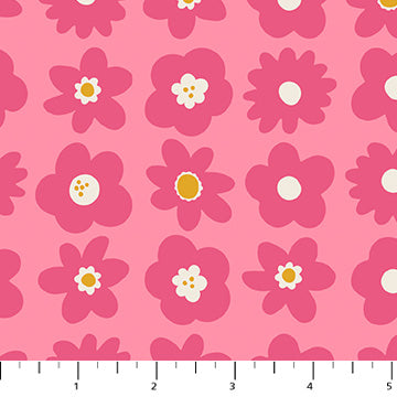 91116-21 Joyful June Pink Blooms Figo Sold By the Half Yard
