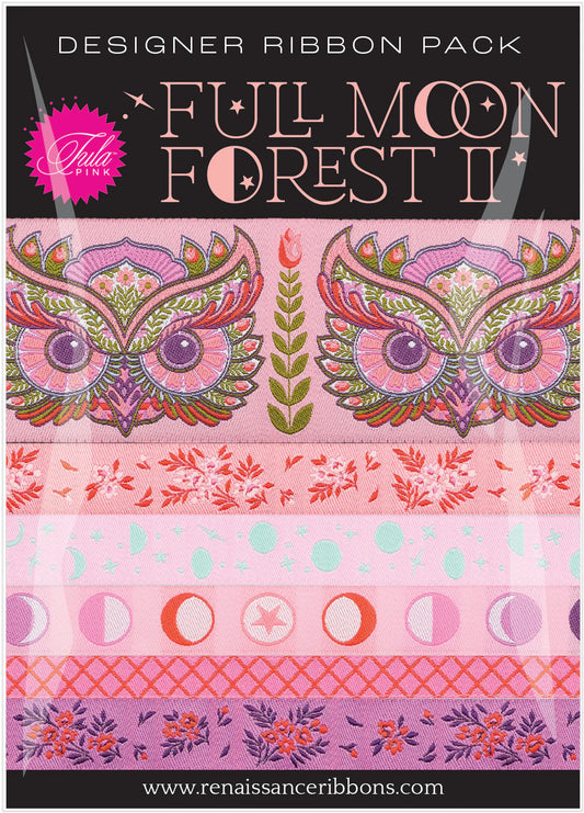 Full Moon Forest II Honey DESIGNER Ribbon PACK by Tula Pink for Renaissance Ribbons