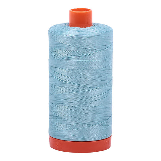 Aurifil Mako Cotton Thread Solid 50wt 1422yds Light Grey Turquoise