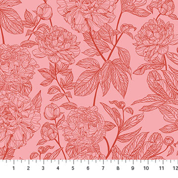 AMT1003-23V Rhapsody Peony Rouge by Anna Maria Textiles Sold by the Half Yard