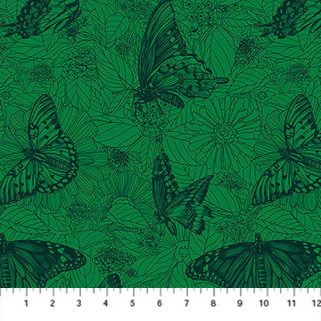 AMT1006-72C Indelible Ink Winging It Jade by Anna Maria Textiles Sold by the Half Yard