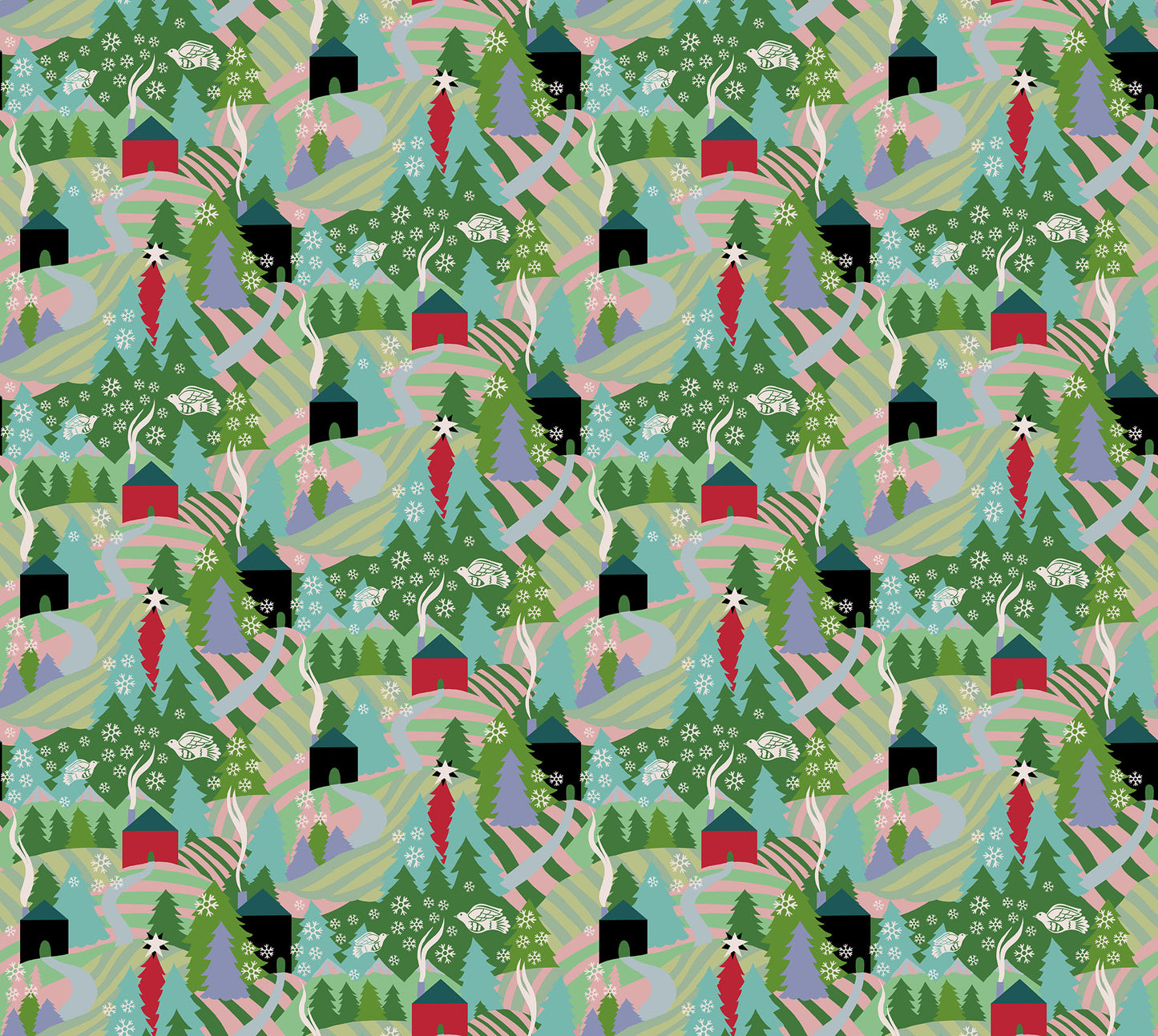 FQCOZY18-10  COZY CHRISTMAS FQ Bundle of 18 Anna Maria Textiles for Northcott