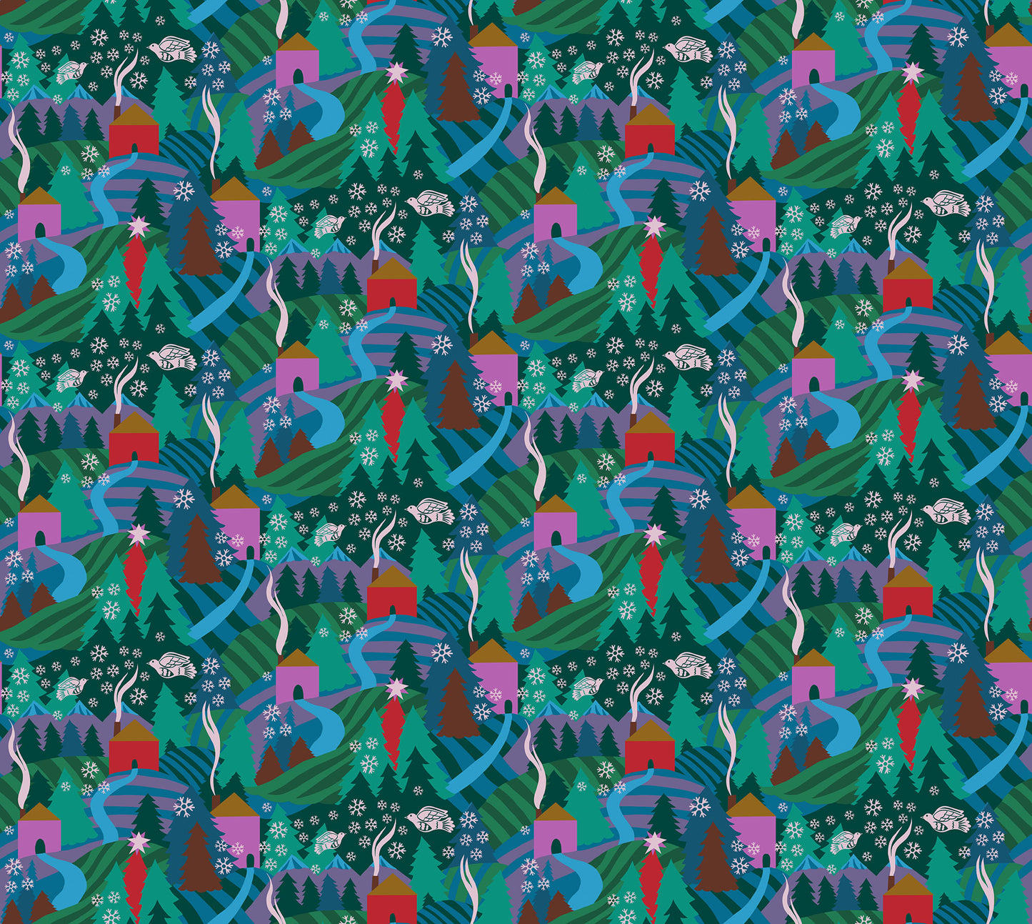 FQCOZY18-10  COZY CHRISTMAS FQ Bundle of 18 Anna Maria Textiles for Northcott