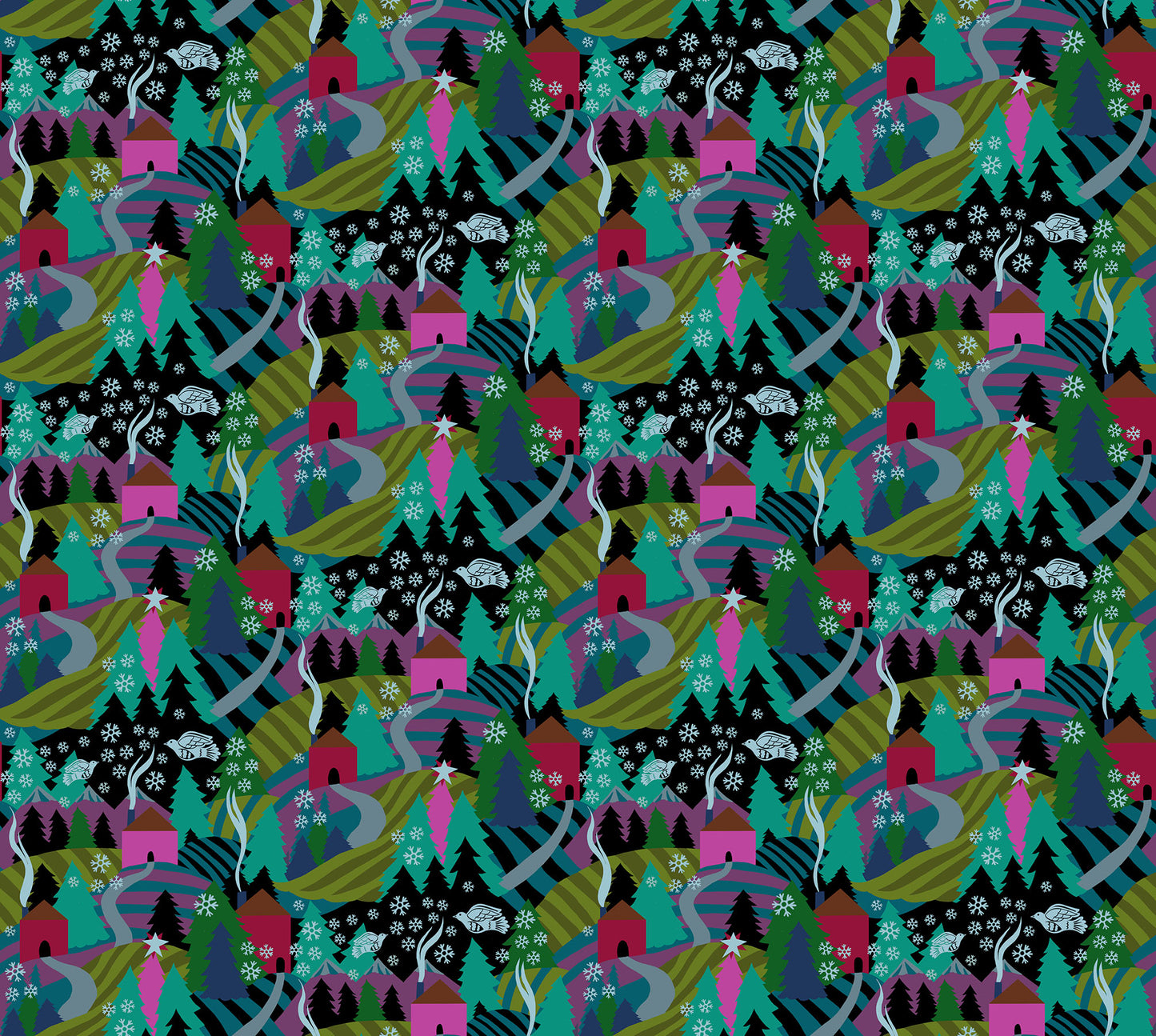 FQCOZY18-10  COZY CHRISTMAS FQ Bundle of 18 Anna Maria Textiles for Northcott
