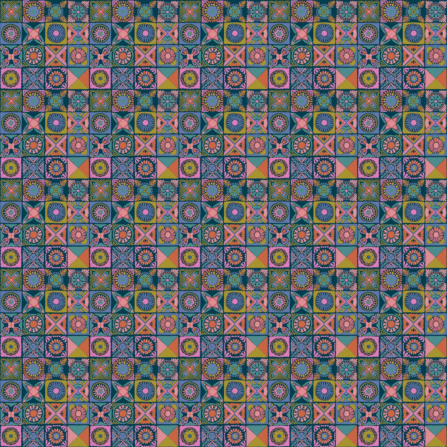 AMT168-47L Rhapsody Cottage Kitchen Navy by Anna Maria Textiles Sold by the Half Yard