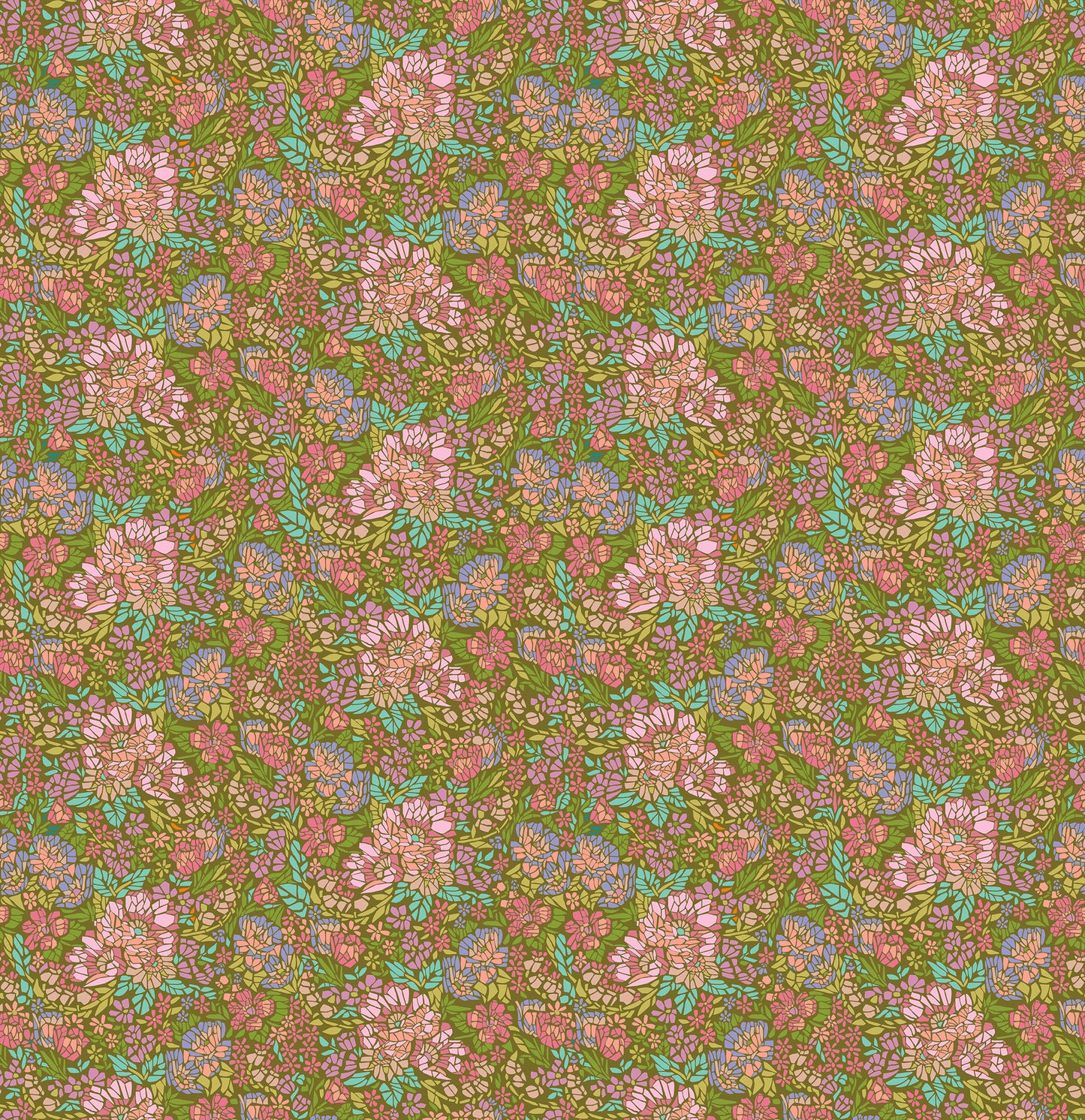 AMT169-72V Rhapsody Mosaic Avocado by Anna Maria Textiles Sold by the Half Yard