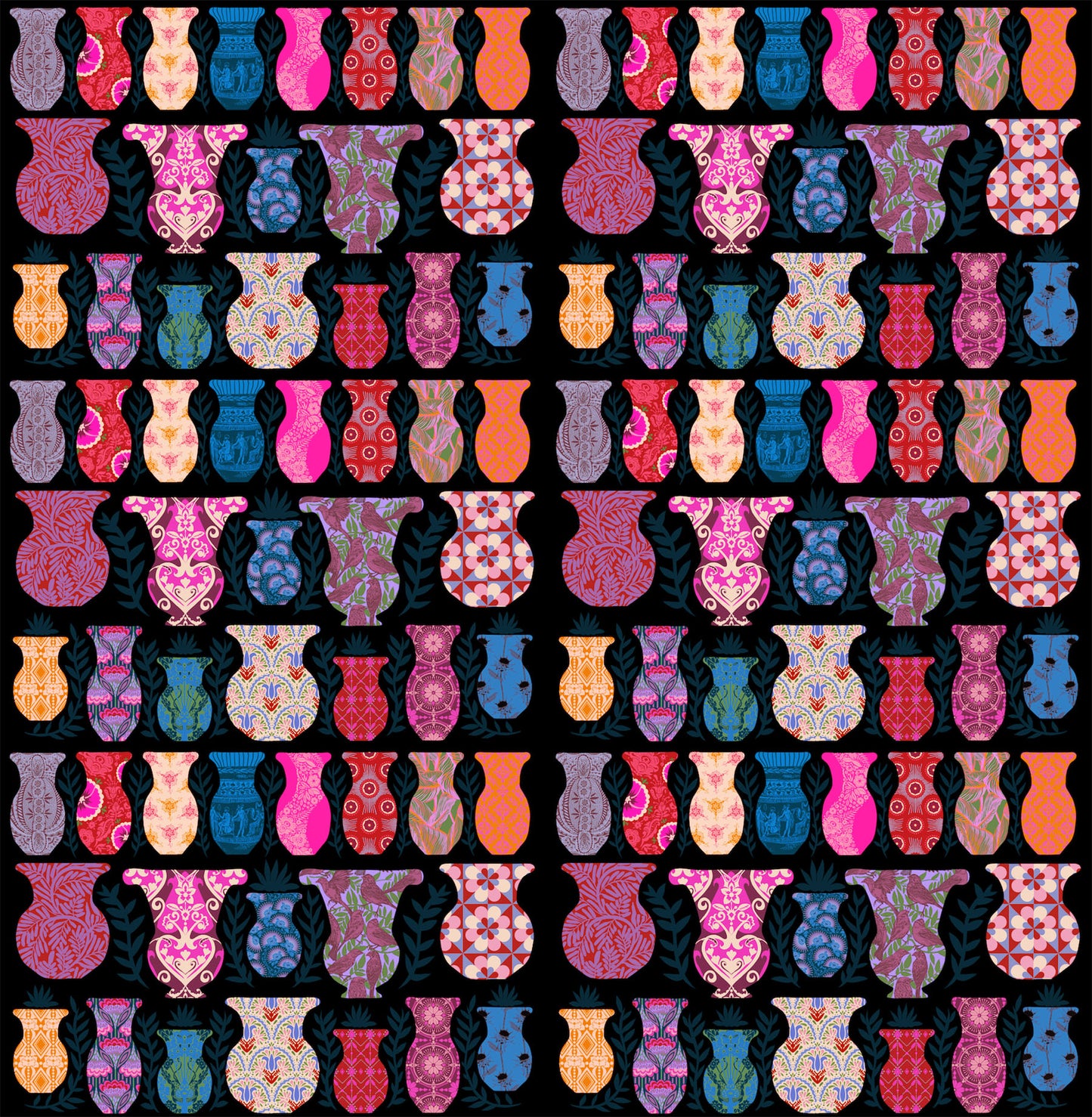 AMT173-99 Rhapsody Anniversary Vase Multi by Anna Maria Textiles Sold by the Half Yard