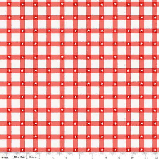 Firecracker Plaid Red by My Mind's Eye for Riley Blake Sold by the Half Yard
