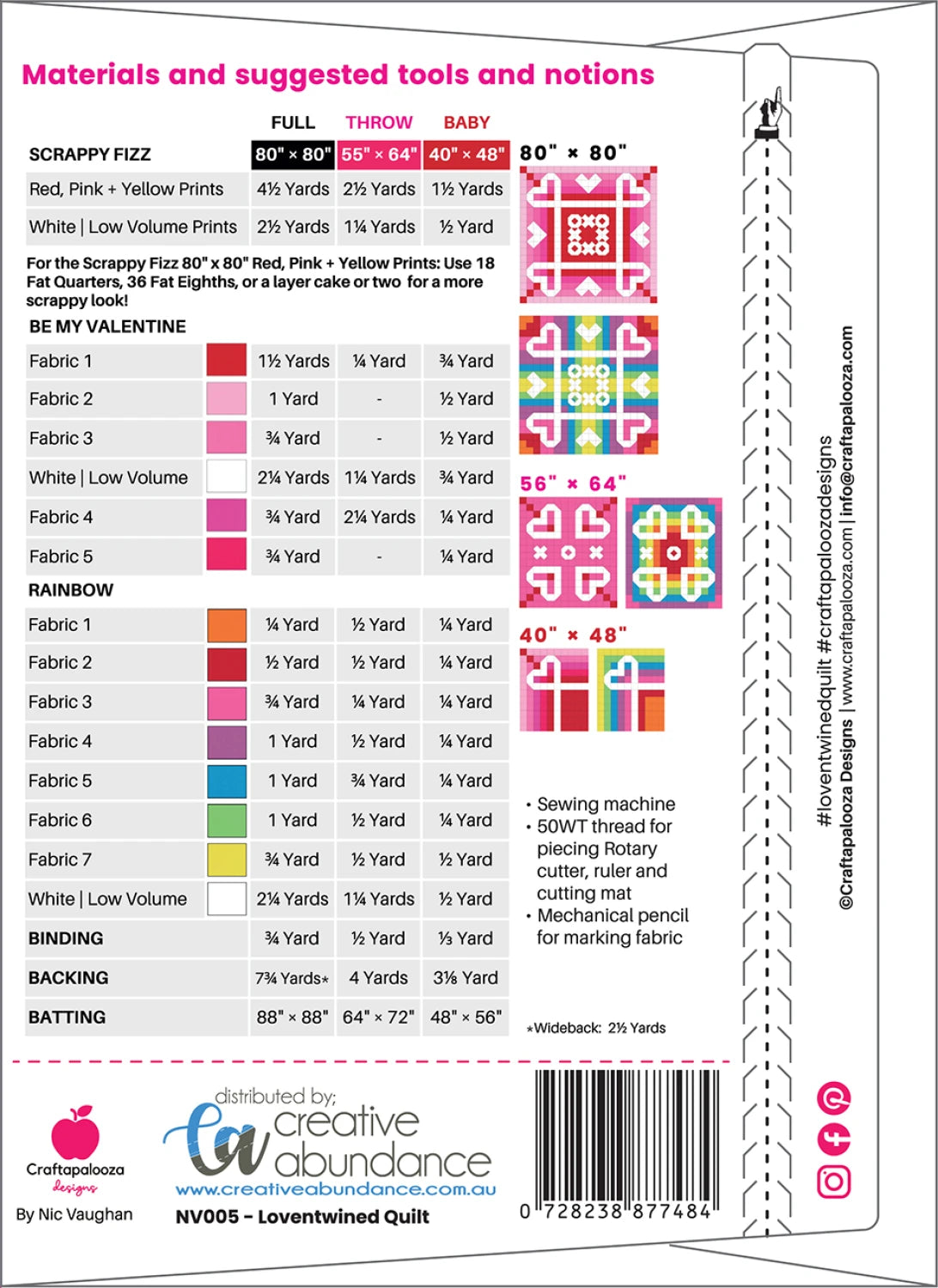 Loventwined Quilt Pattern By Nic Vaughan CANV005