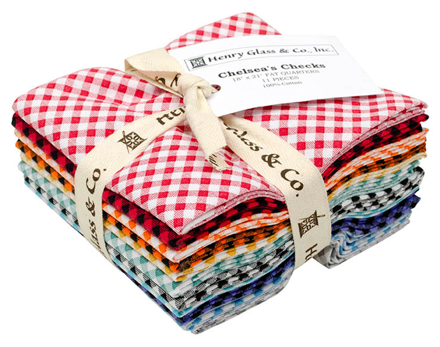 11 pc FAT QUARTER BUNDLE CHELSEA'S CHECKS for Henry Glass Fabrics