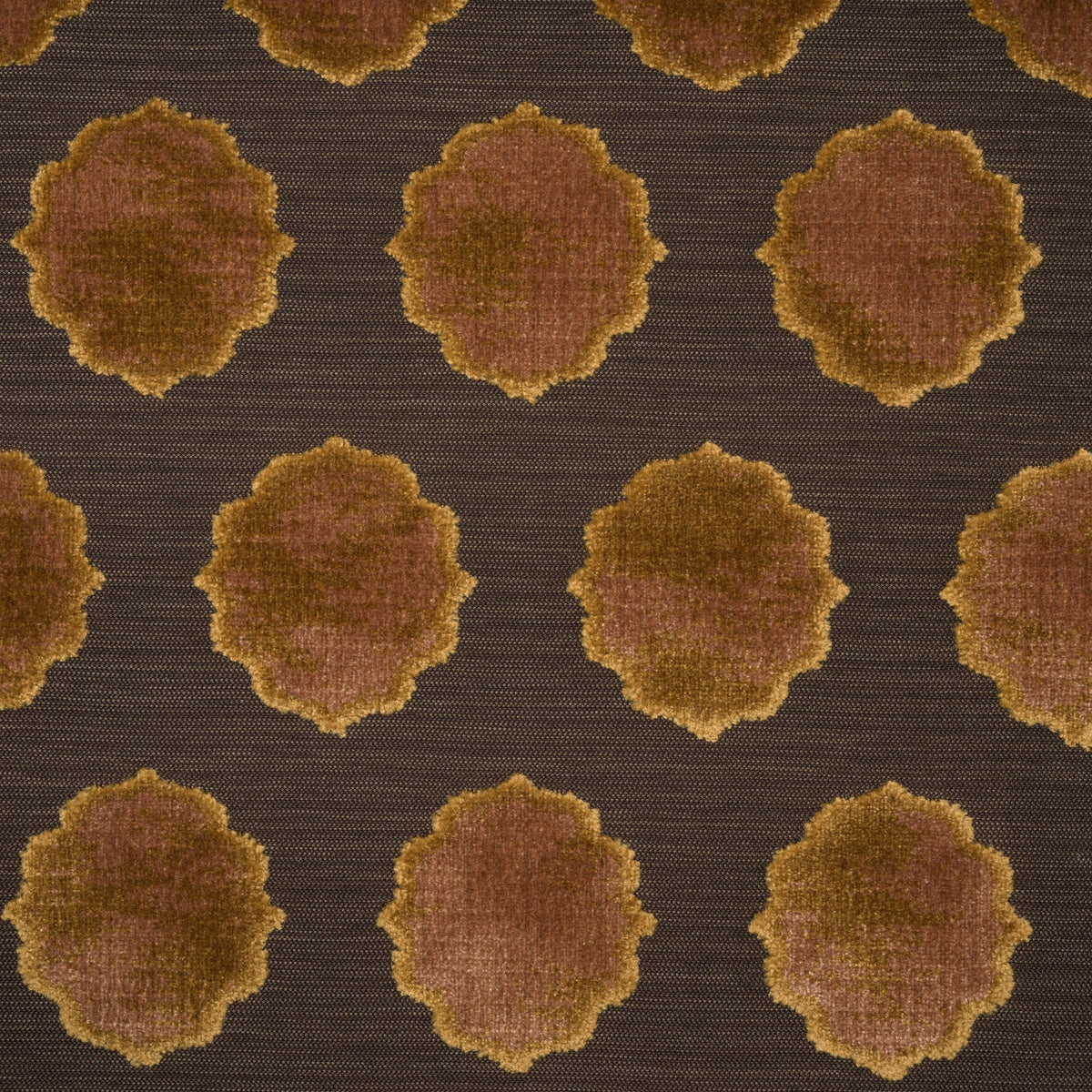 CLAIRE - MEDALLION  CUT VELVET UPHOLSTERY FABRIC BY THE YARD