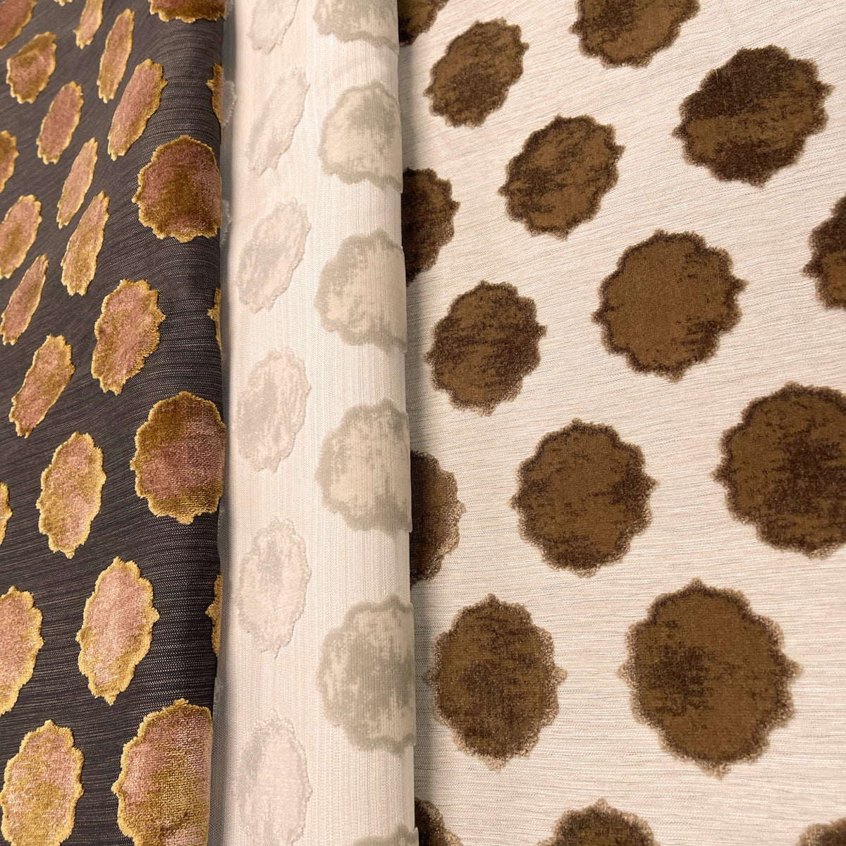 CLAIRE - MEDALLION  CUT VELVET UPHOLSTERY FABRIC BY THE YARD
