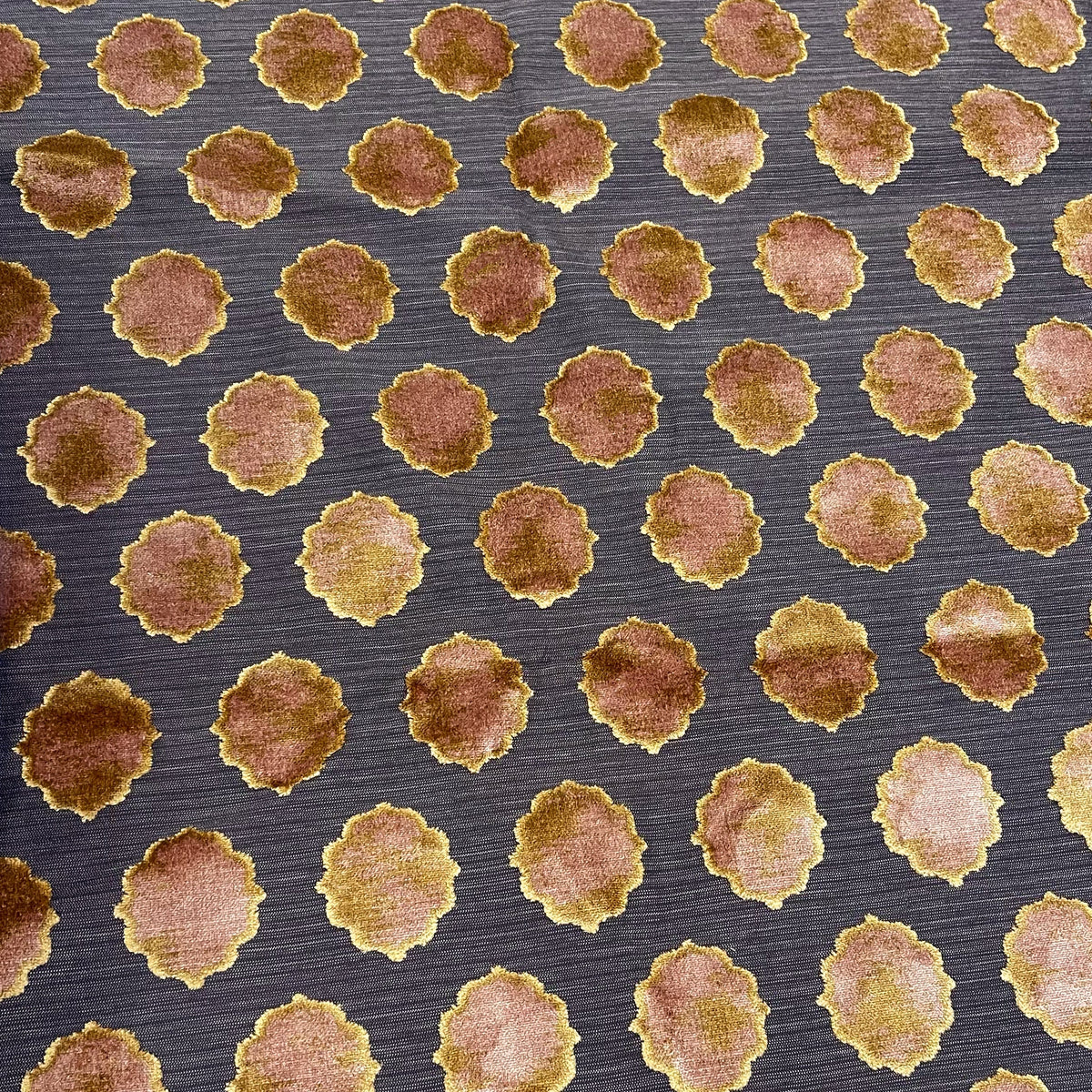 CLAIRE - MEDALLION  CUT VELVET UPHOLSTERY FABRIC BY THE YARD