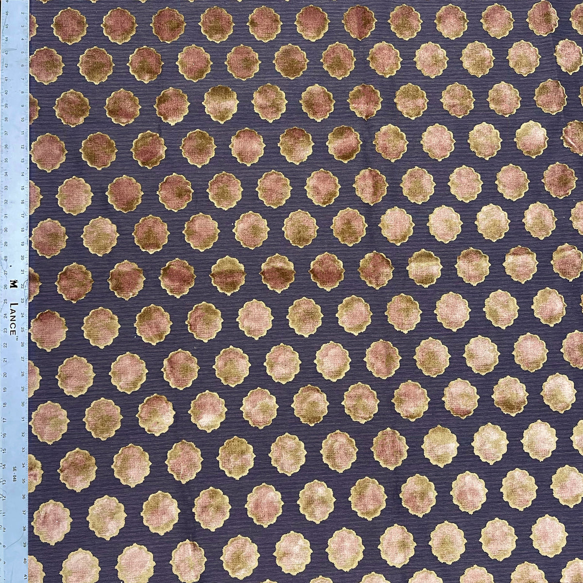 CLAIRE - MEDALLION  CUT VELVET UPHOLSTERY FABRIC BY THE YARD