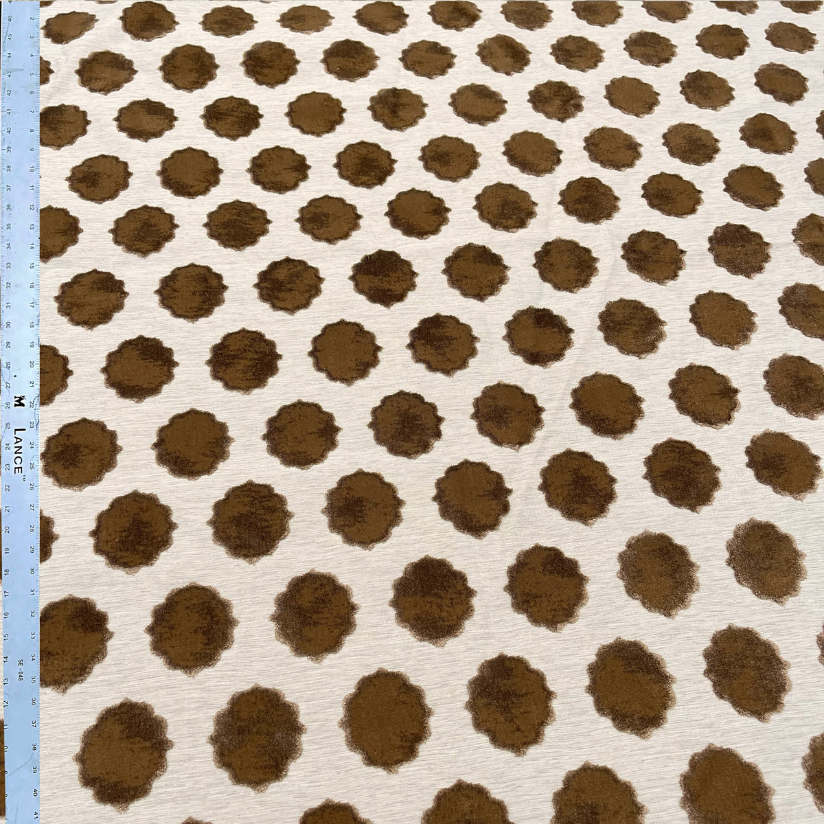 CLAIRE - MEDALLION  CUT VELVET UPHOLSTERY FABRIC BY THE YARD
