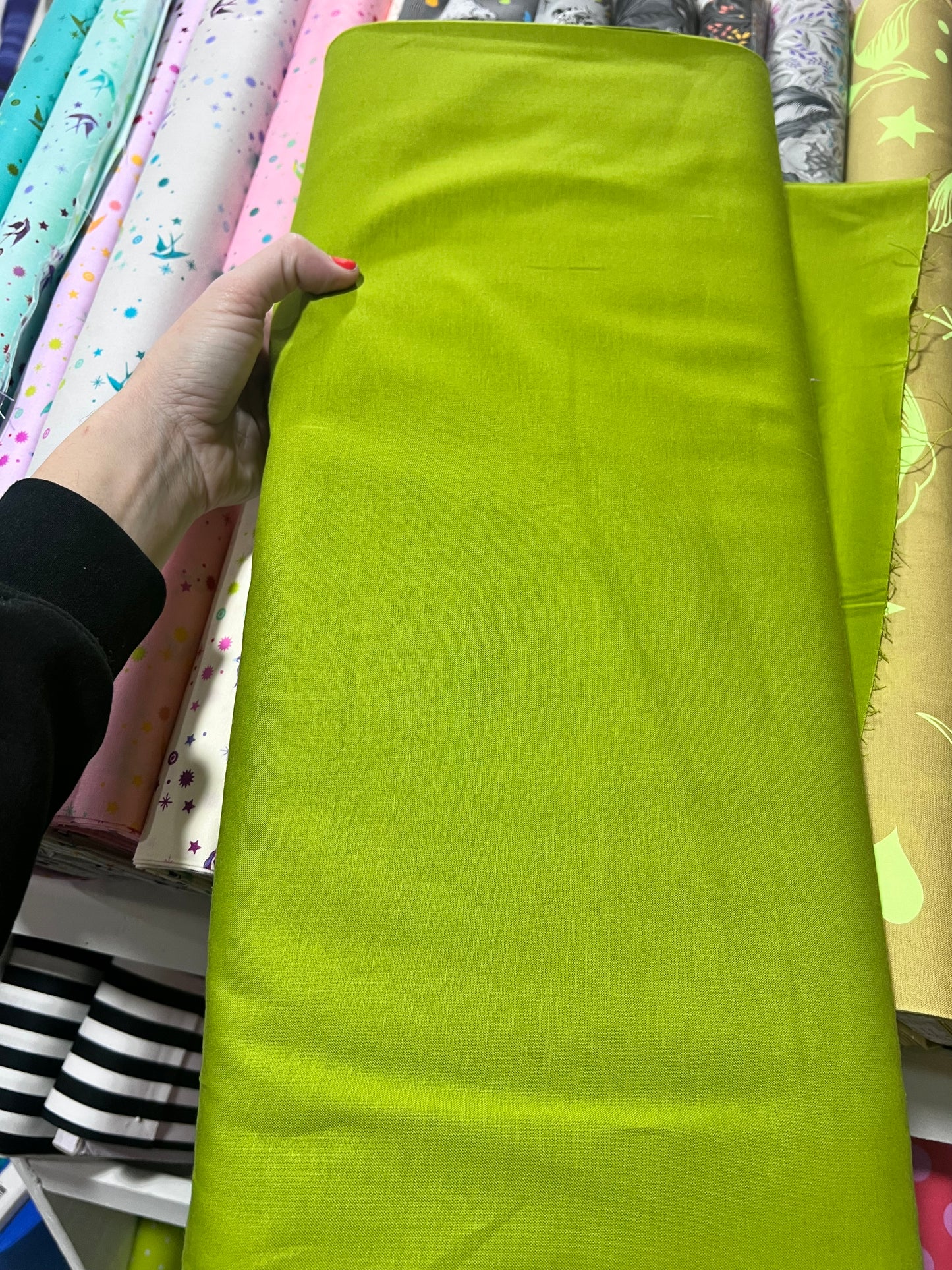 MATCHA Green Solids by Tula Pink for Free Spirit Fabric Sold by the Half Yard