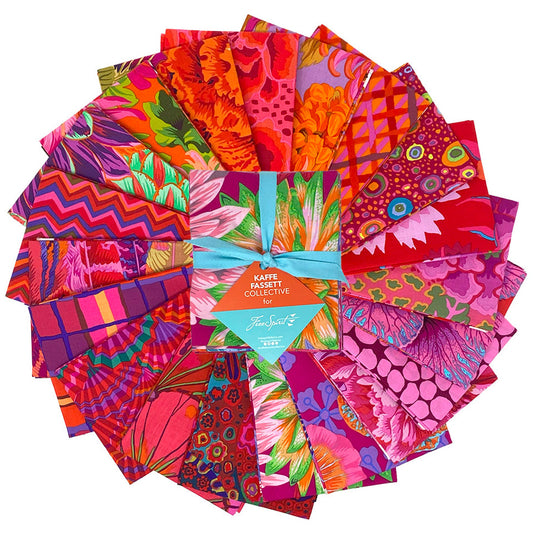 RUBY - 20 PC Fat Quarter Bundle || Classics Plus - Fat Quarter - Ruby Pre-Cuts Kaffe Fassett Collective