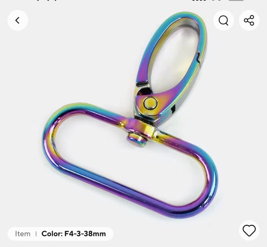 Rainbow metal oval swivel hook 38mm
