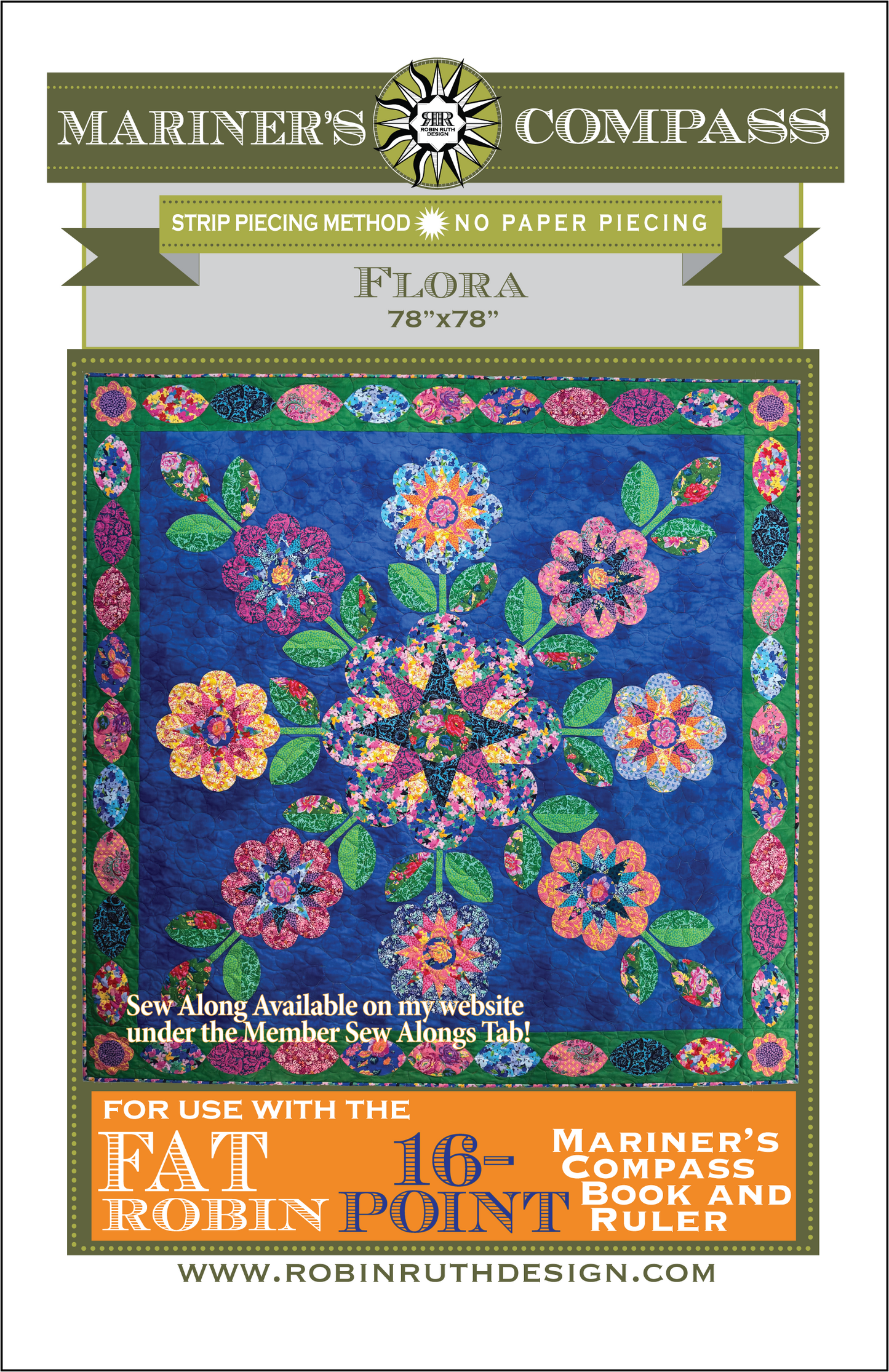 RR244 Flora Fat Robin Quilt Pattern