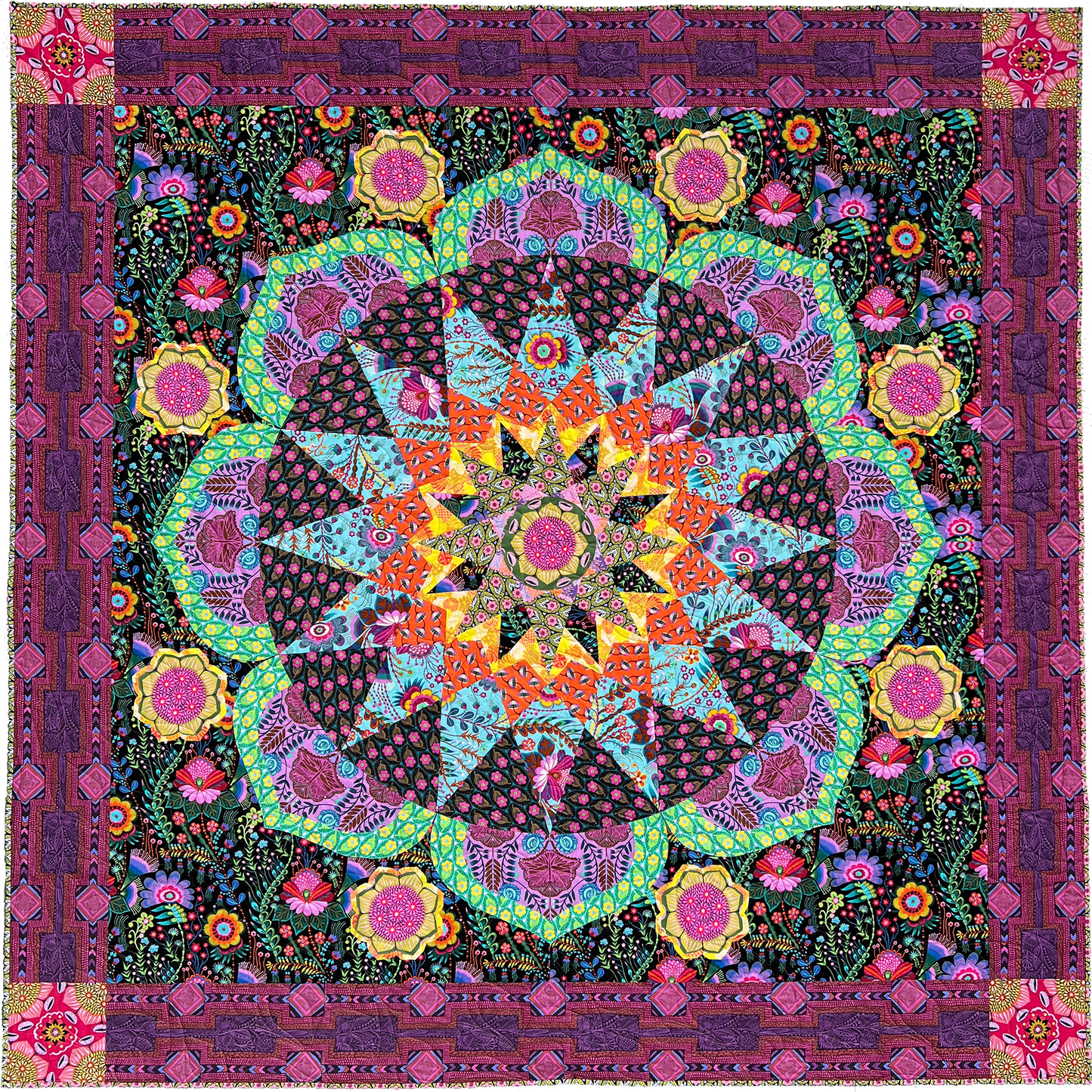 RR233 Flower Power Fat Robin Quilt Pattern