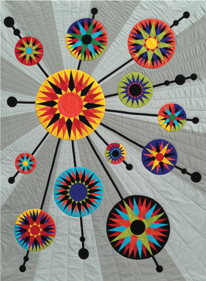 RR166 For Elon 32 Point Mariner's Compass Quilt Pattern