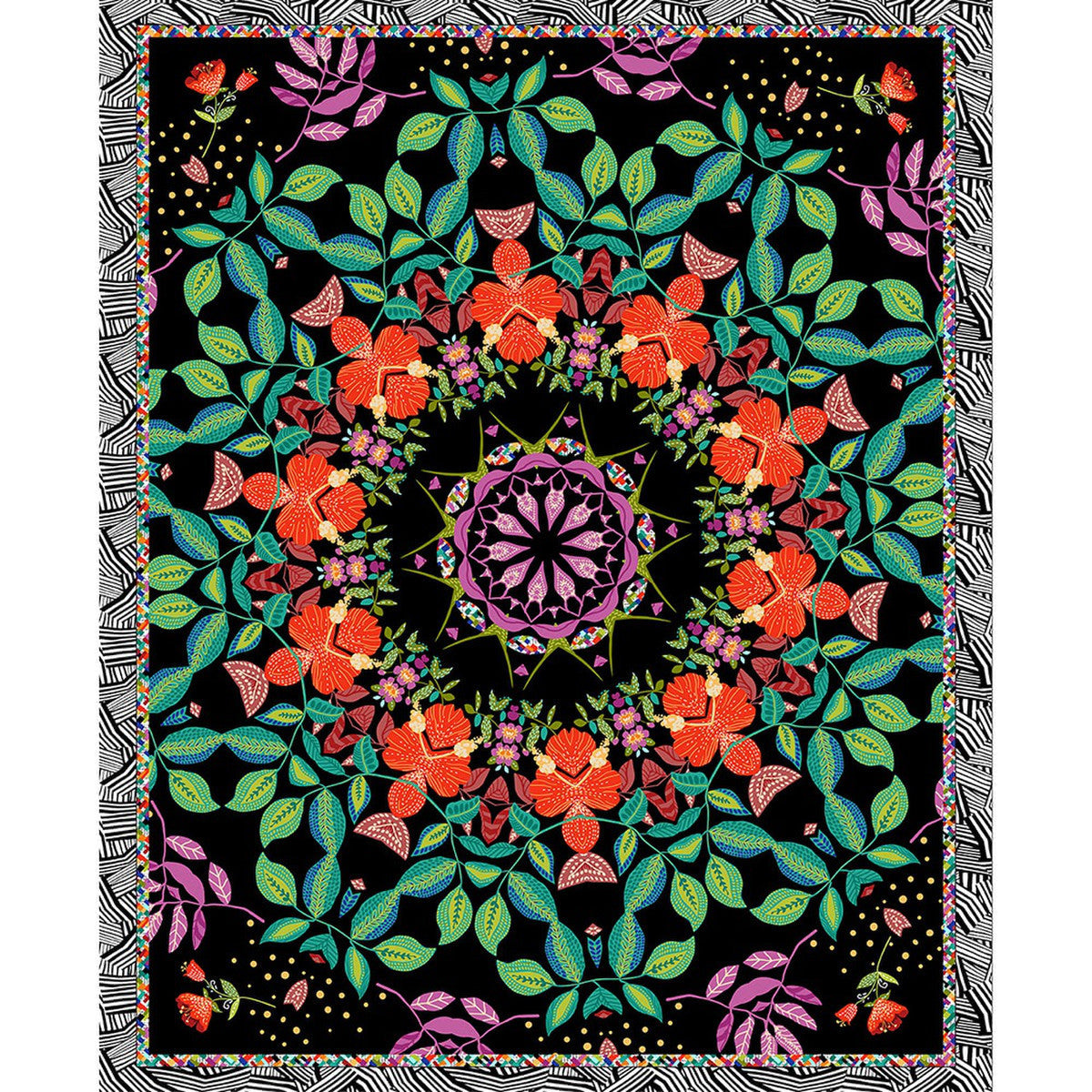 7377P-99 HOTHOUSE MAGIC Mandala Panel by Chelsea DesignWorks for Studio E Fabric