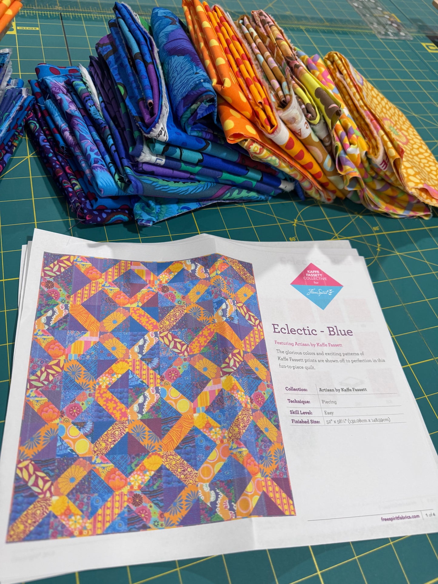 Kaffe Fassett Eclectic Blue Quilt Kit