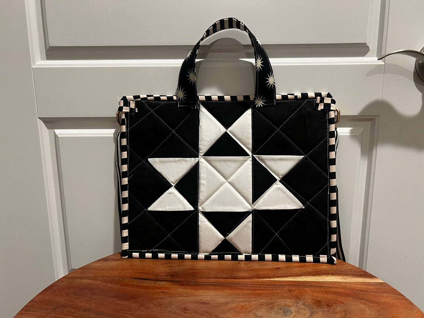 Black and White Quilt Star Bag Crossbody