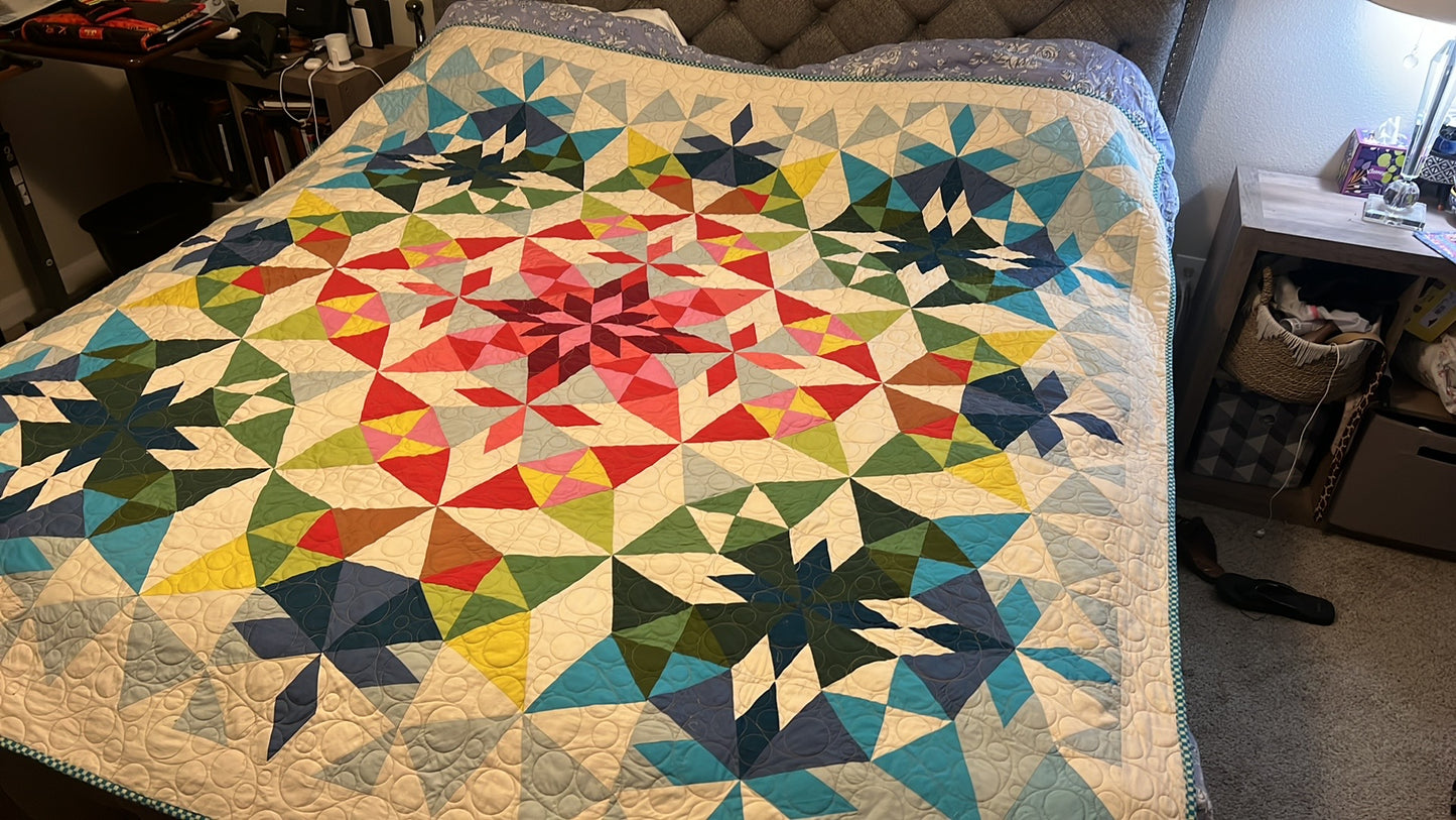 Alaska Queen Sz Quilt Professionally quilted and hand sewn top