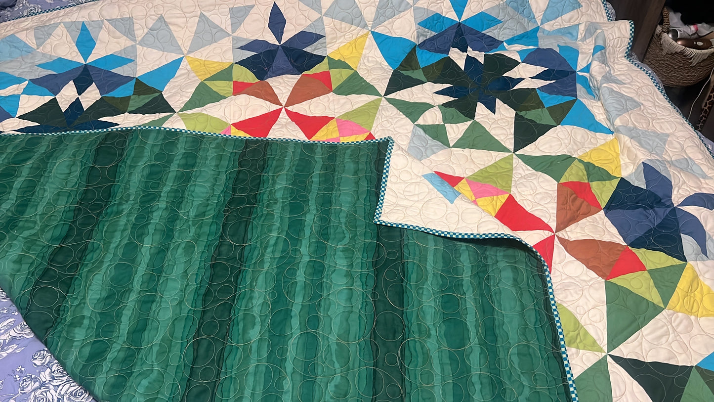 Alaska Queen Sz Quilt Professionally quilted and hand sewn top