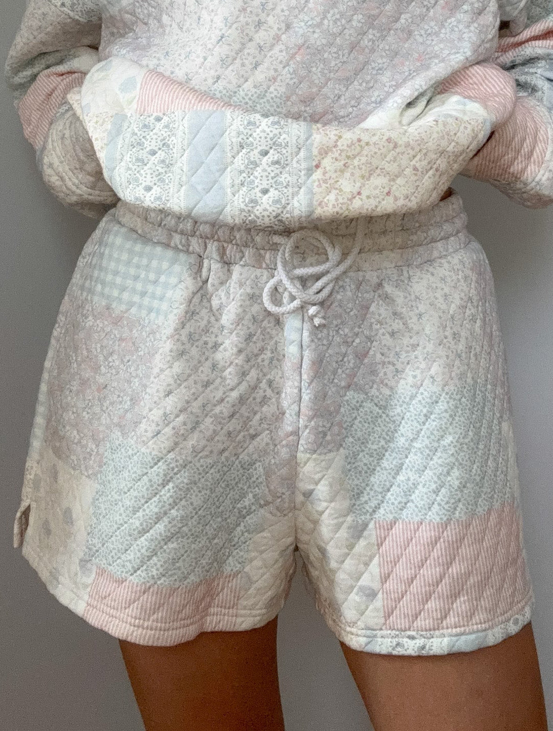 Shades Of Blue Quilted Pastel Shorts