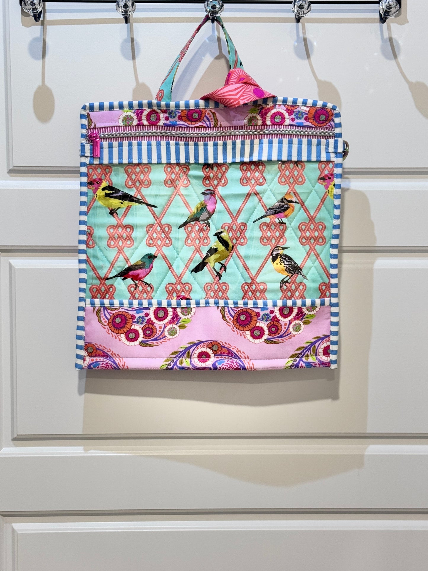 Large Project Bag Tula Pink Strawberry Birdcage