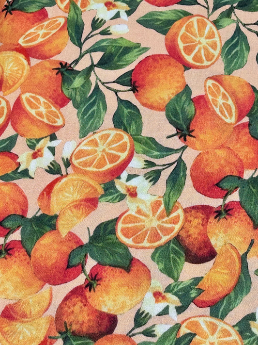 Unmarked Orange Blossoms Fabric Quilting Cotton