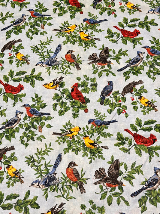 TPSA Cardinals and Bluejay Birds the Cranston Collections Fabric