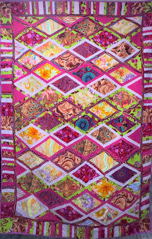 Kaffe Fassett Bordered Diamonds Throw Size Quilt
