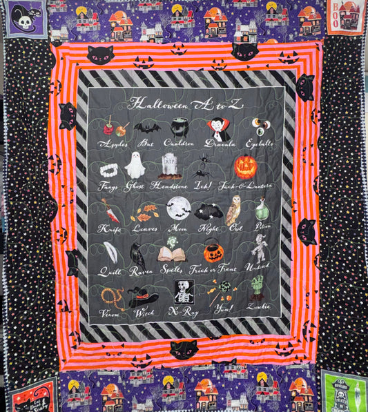Halloween Panel Quilt Throw Size