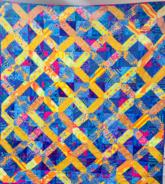 ECLECTIC BLUE Kaffe Fassett Full Size Quilt