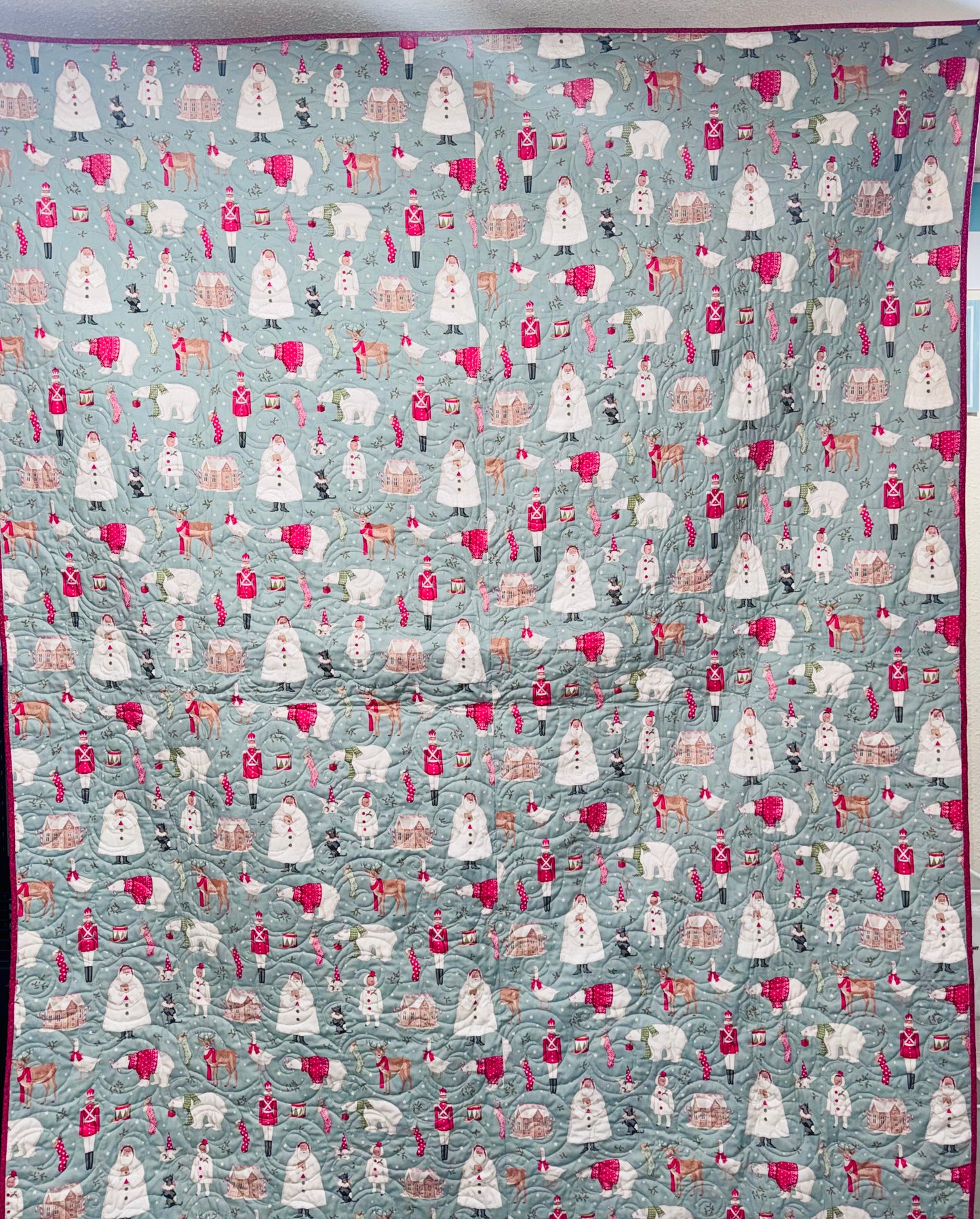 Tilda Merry Little Christmas Santa Quilt Queen