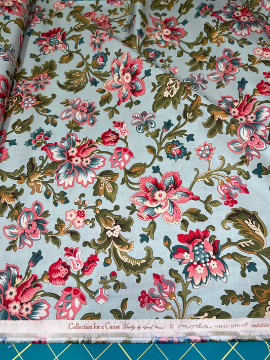 Collections for a cause Unity teal floral 46260-12 Moda - Howard Marcus
