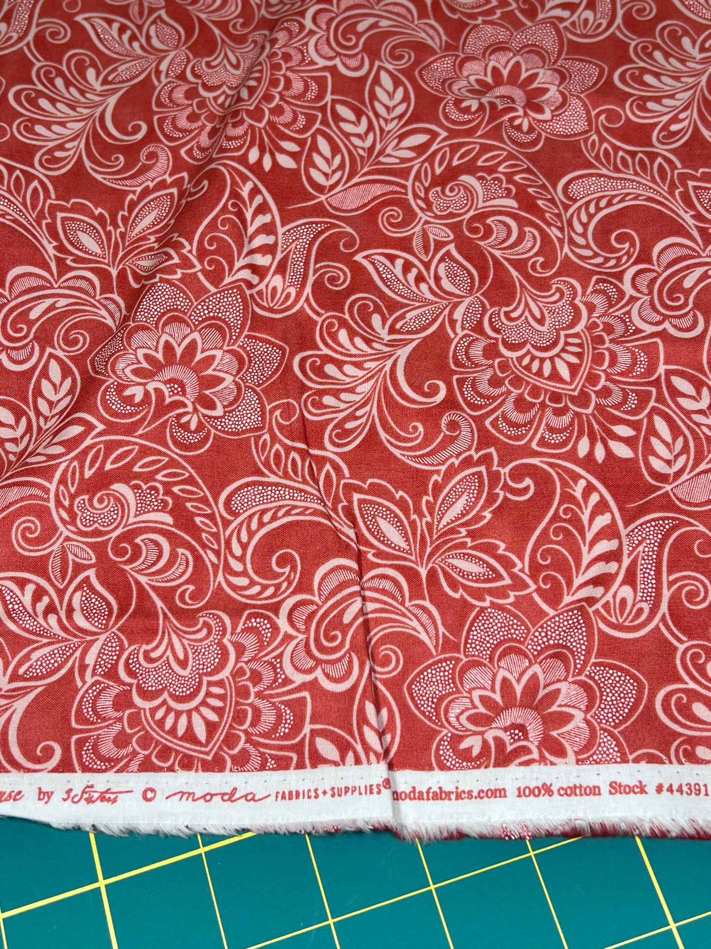 Muse  Red Floral Swirl 44391-13 Moda #1 - Three Sisters