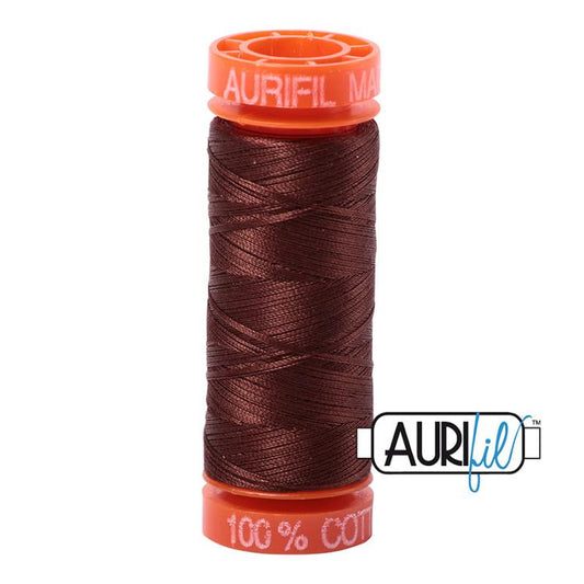 Aurifil Mako Cotton 50wt Thread 220 Yards — Color 2360 Chocolate Brown