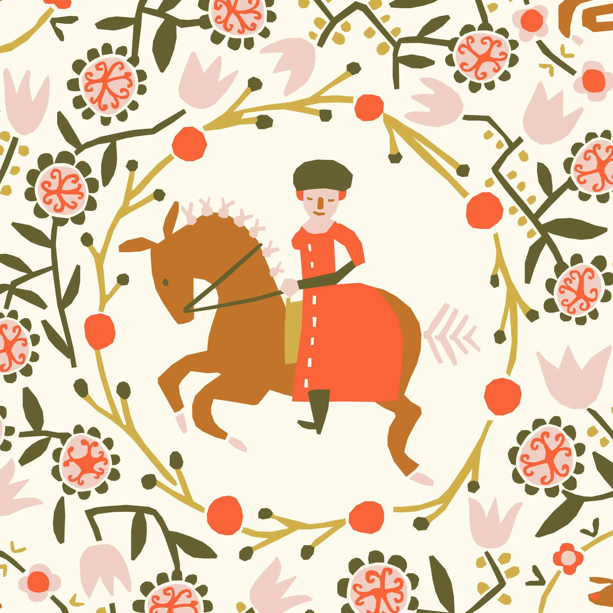 Little House Cottons Afternoon Trot Tomato