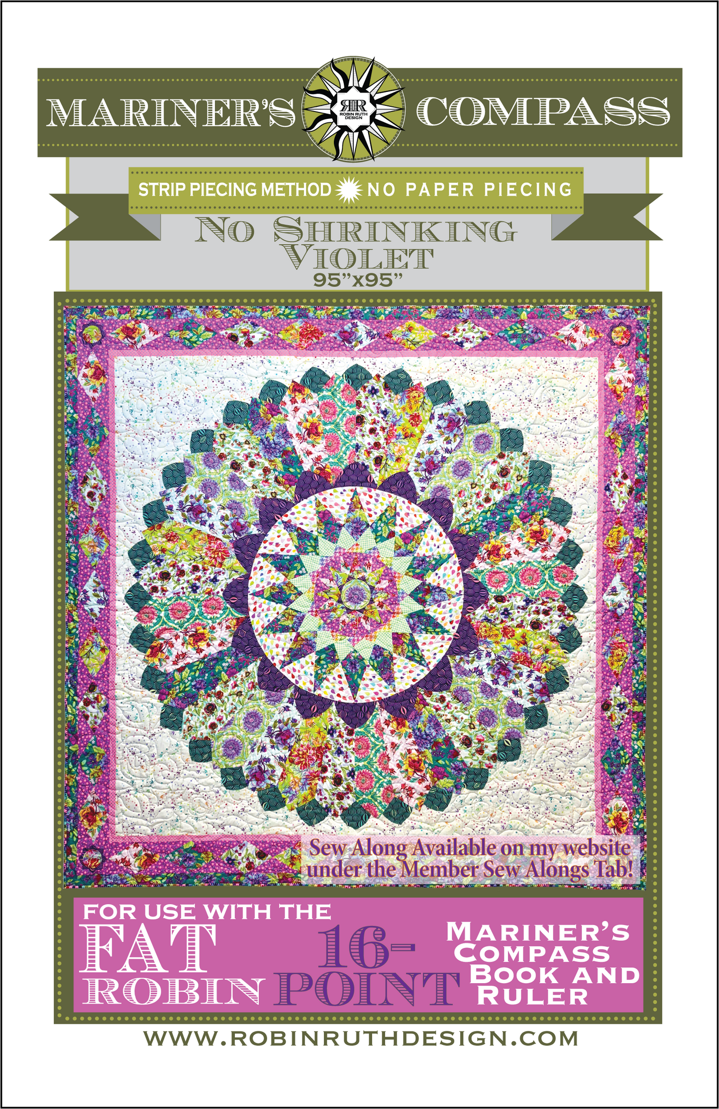 RR247 No Shrinking Violet Fat Robin Quilt Pattern