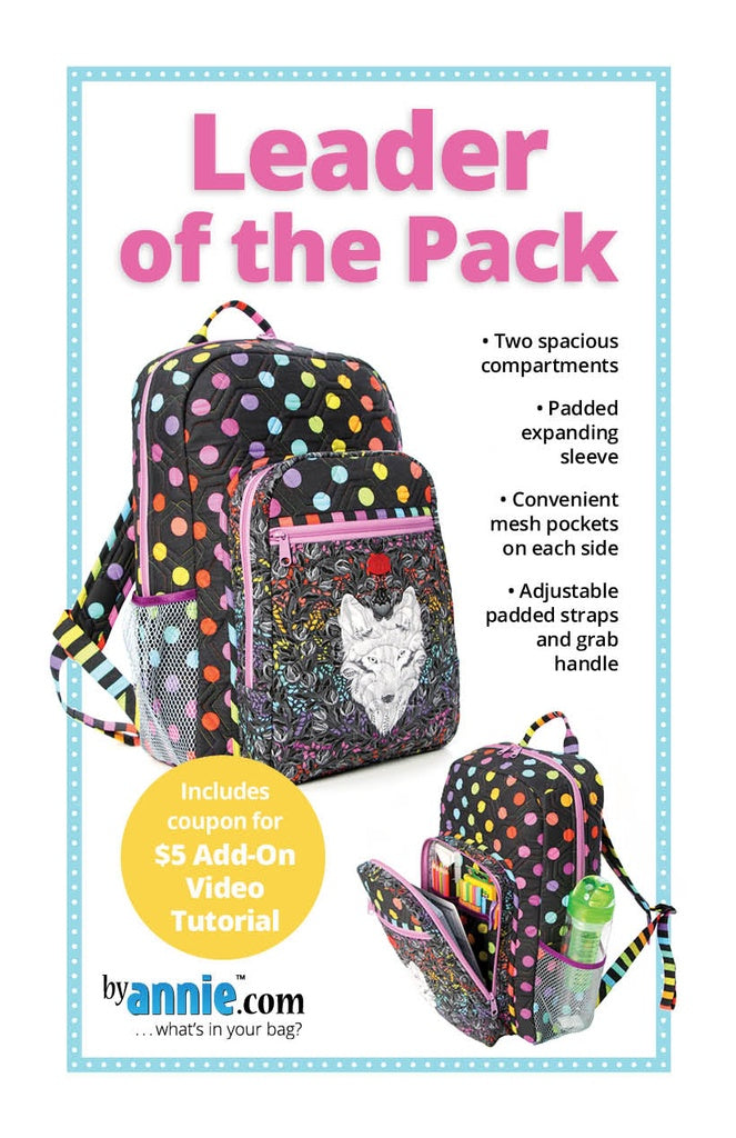 Leader of the Pack Backpack Bag Pattern By Annie