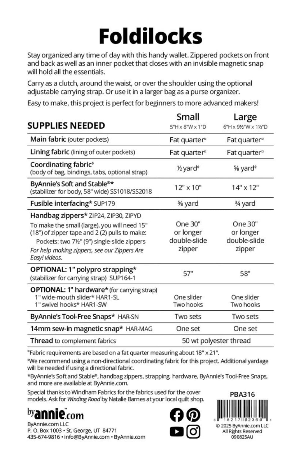Foldilocks Wallet Bag Pattern By Annie