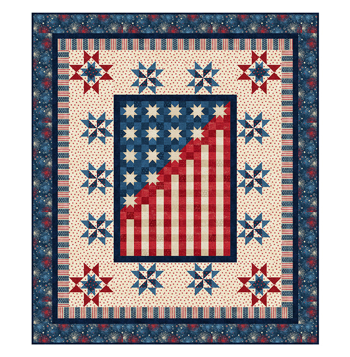 PTN3577 American Heartland 4TH OF JULY PATTERN Northcott Fabrics