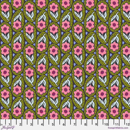 PWAH197.OLIVE GIGGLE in OLIVE by Anna Maria Sold by the Half Yard