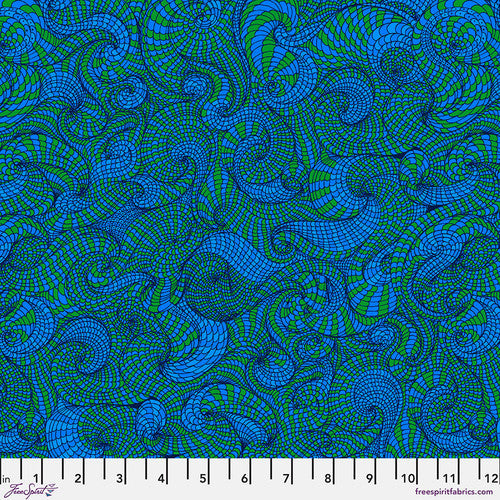 Whorls BLUE BioGeo Energy by Adrienne Leban Sold by the Half Yard (Copy)