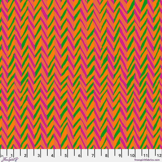 Herringbone Stripe ORANGE Kaffe Fassett Collective Sold by the Half Yard